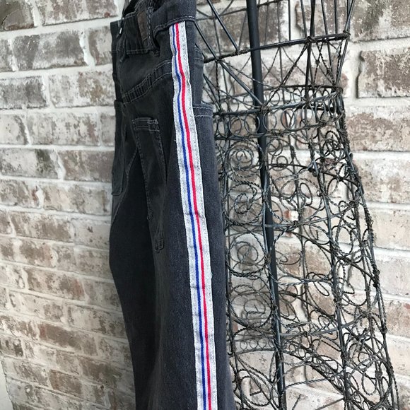 Denim & Rivets Girls Black Jeans Stripes on sides - Picture 4 of 16